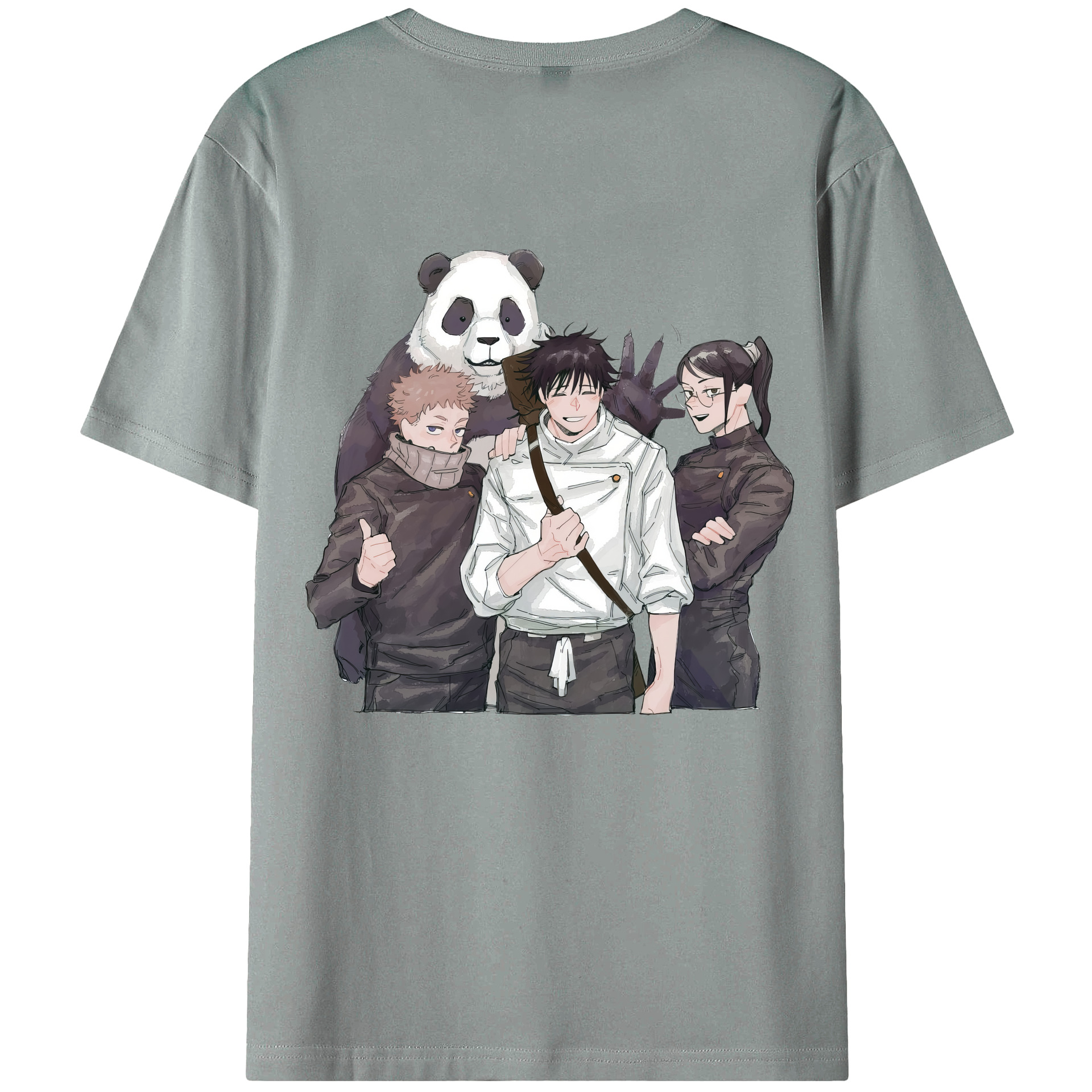 （画像用） 呪術廻戦 Jujutsu Kaisen 綿100％ メンズ半袖Tシャツ（バックプリント） 通気性